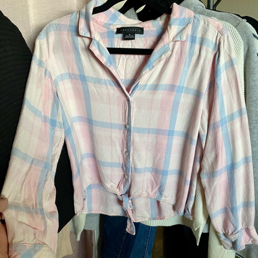 Sanctuary spring plaid flannel